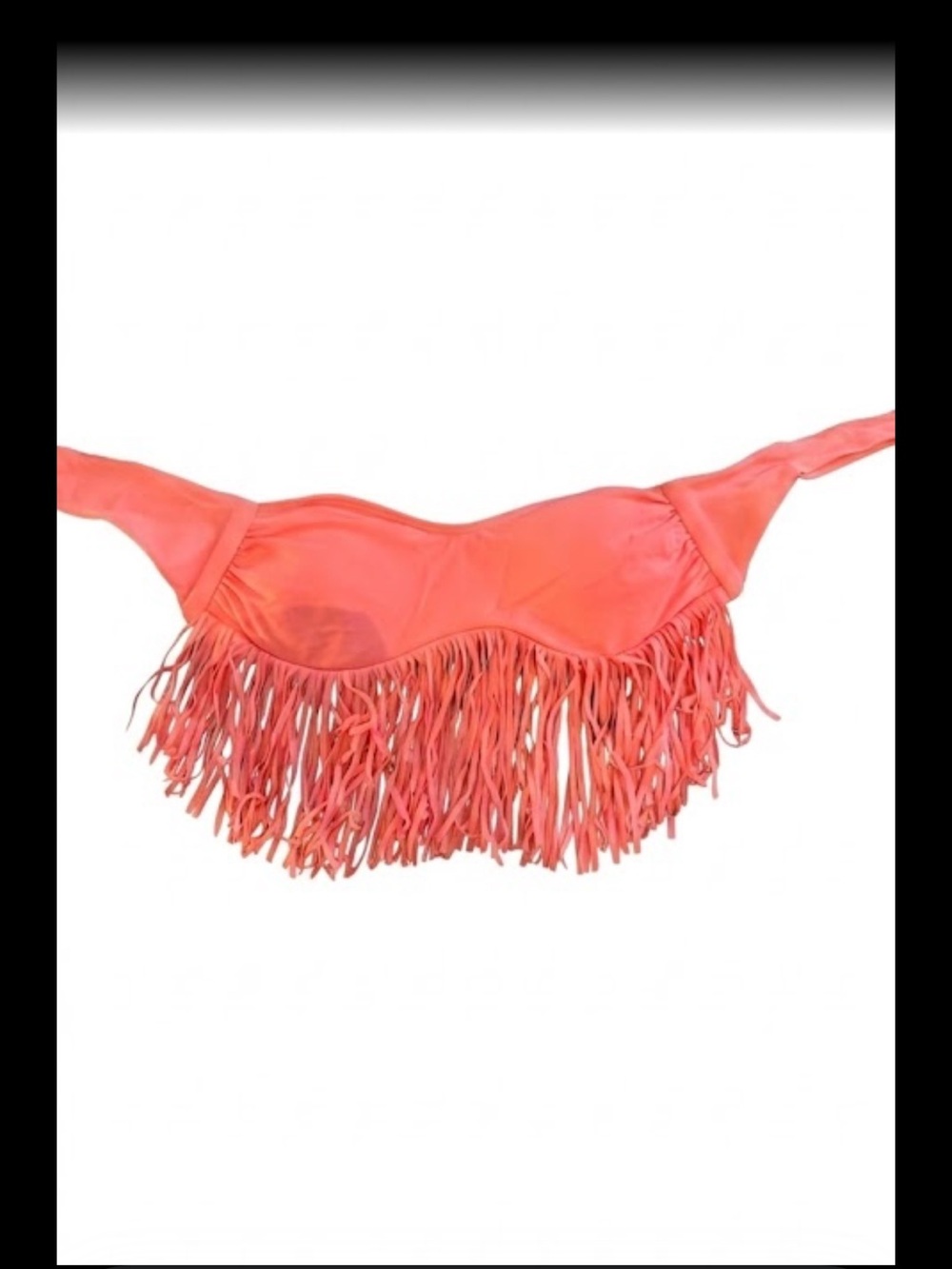 Charlotte Russe Coral Fringe Bikini Top size M